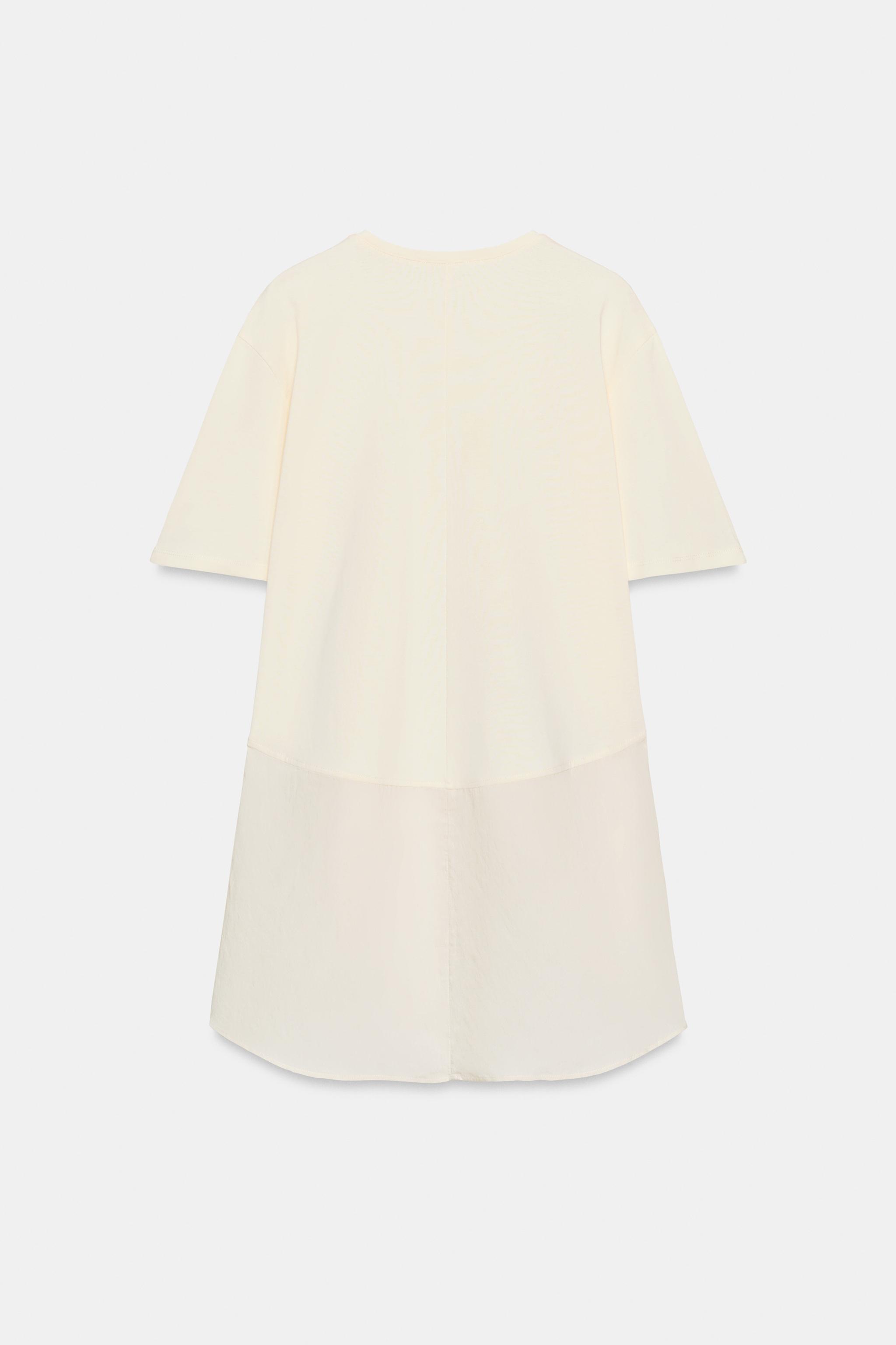 T-SHIRT EN MATIÈRES VARIÉES OVERSIZE